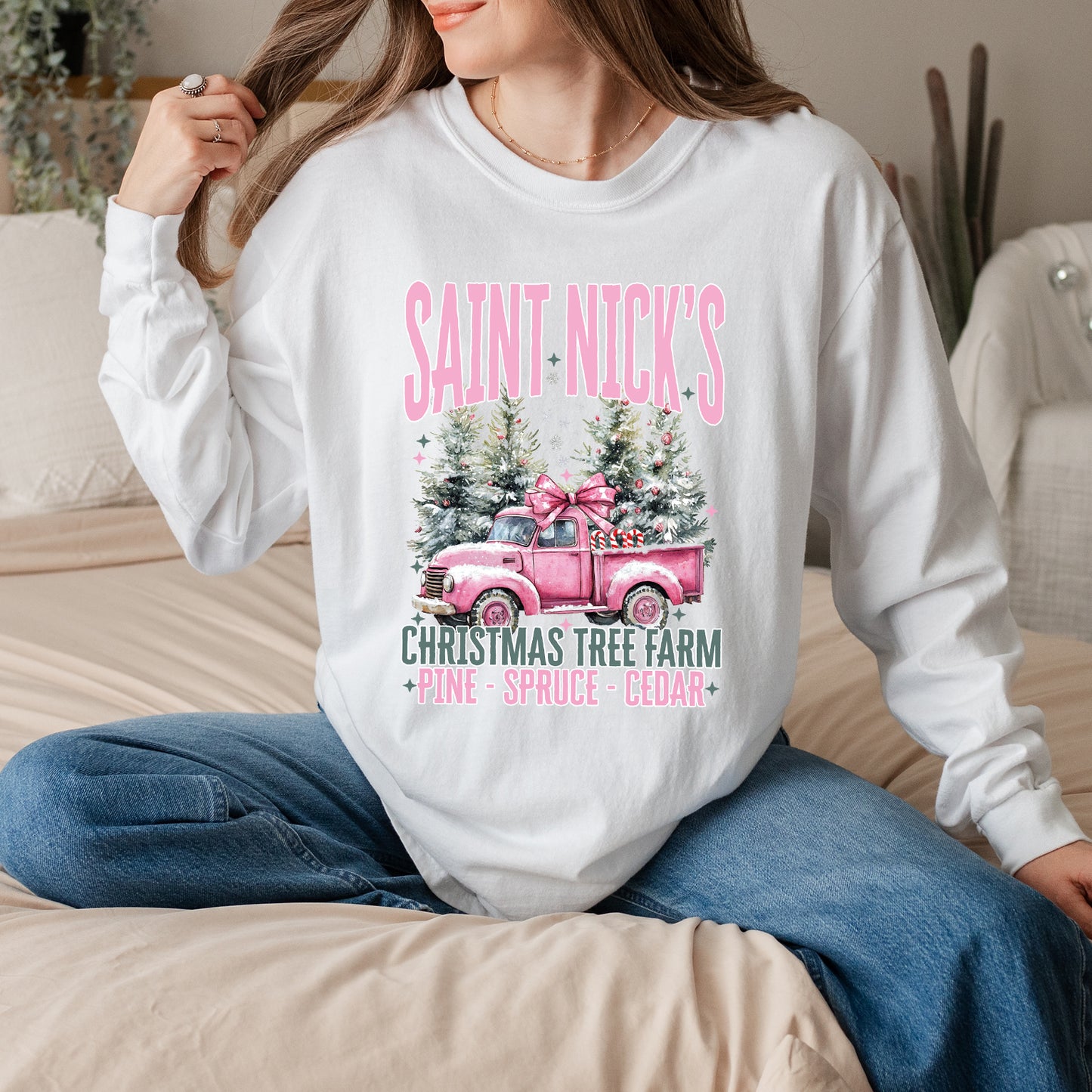 Saint Nick's Farm Truck | Garment Dyed Long Sleeve