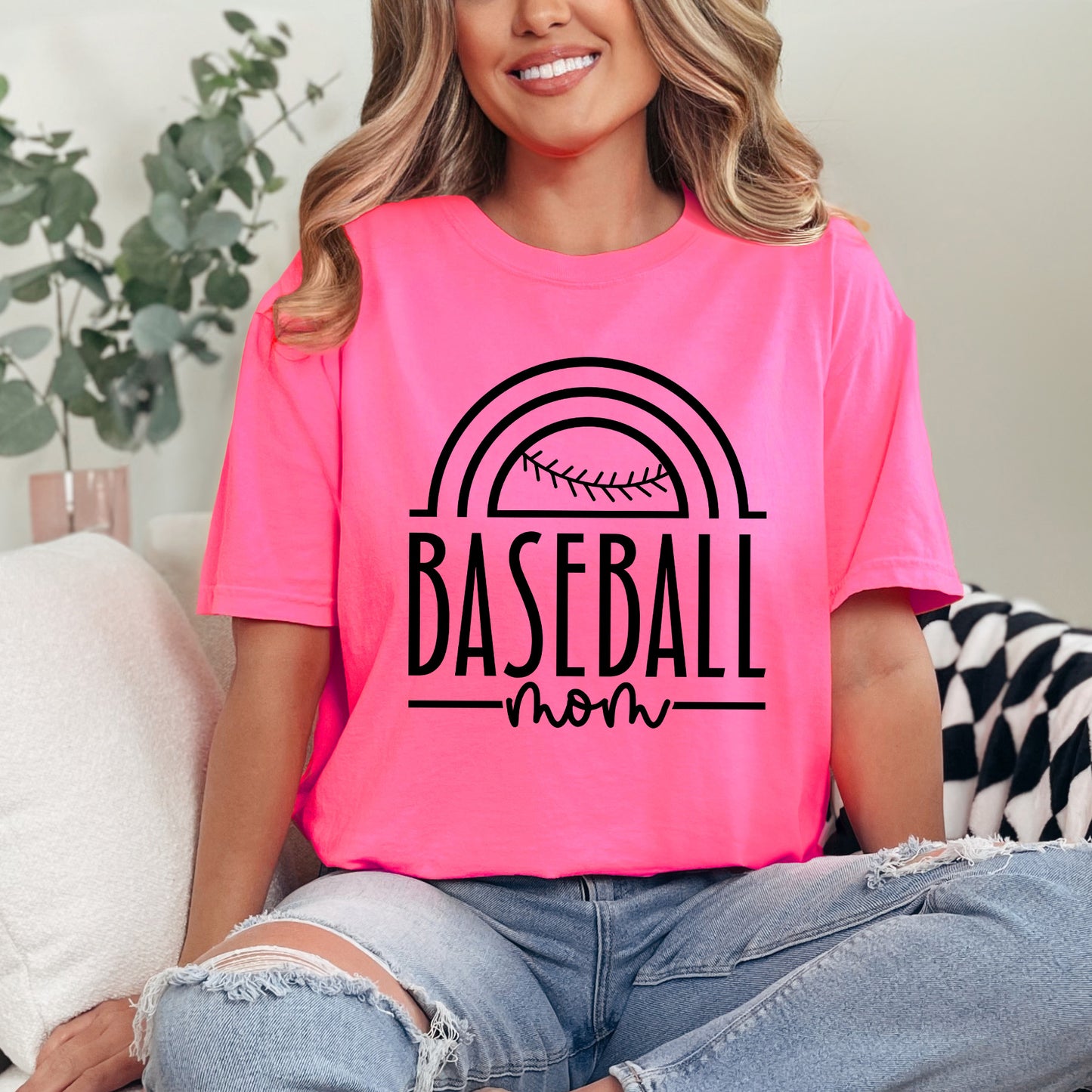 Baseball Mom Arch | Garment Dyed Tee