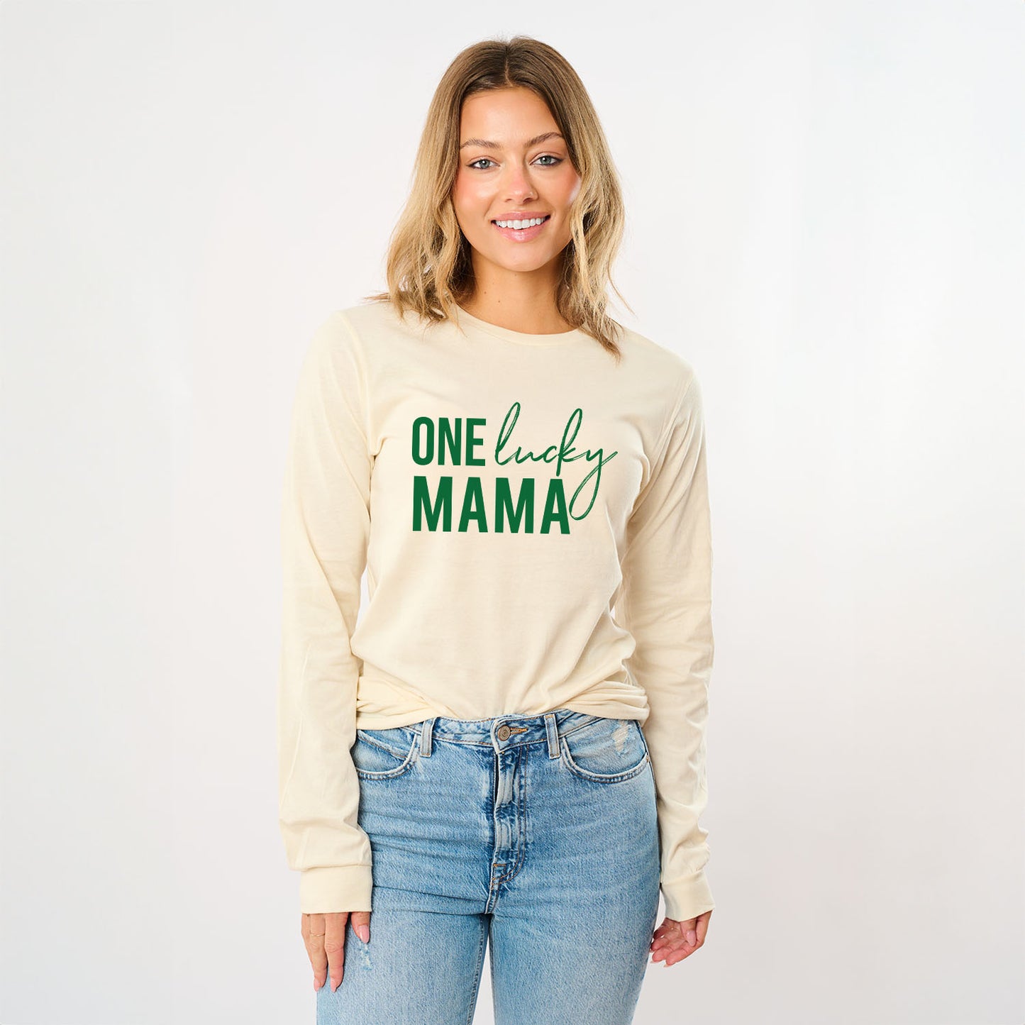 One Lucky Mama | Long Sleeve Crew Neck