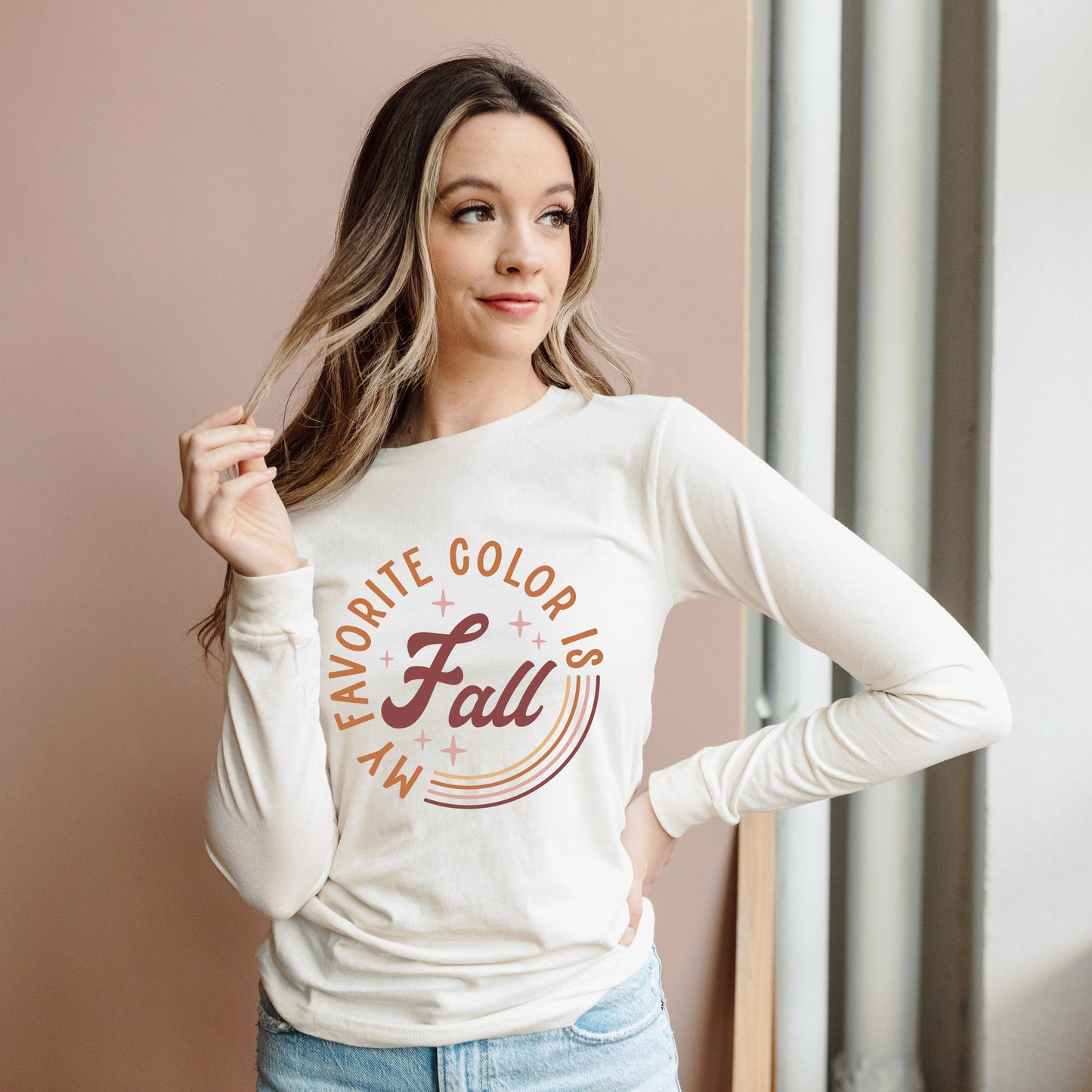 My Favorite Color is Fall Circle | Long Sleeve Graphic Tee