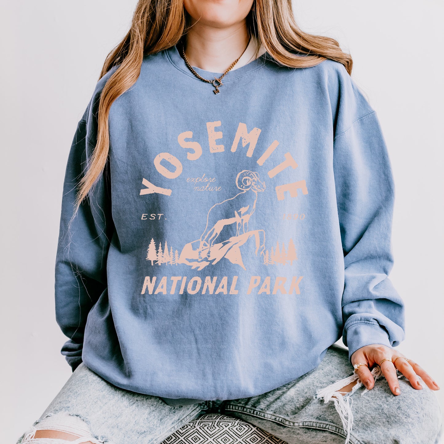 Vintage Yosemite National Park  | Lightweight Garment Dyed Sweatshirt