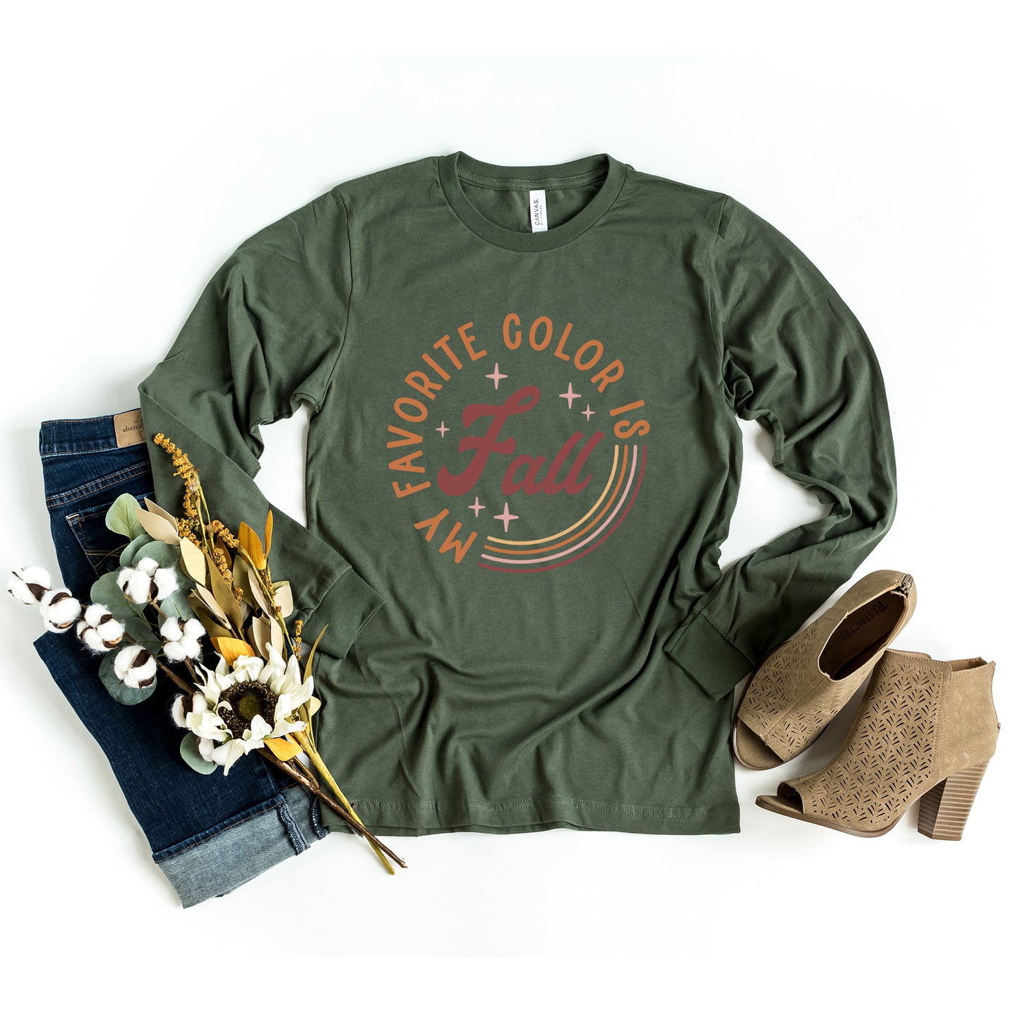 My Favorite Color is Fall Circle | Long Sleeve Graphic Tee