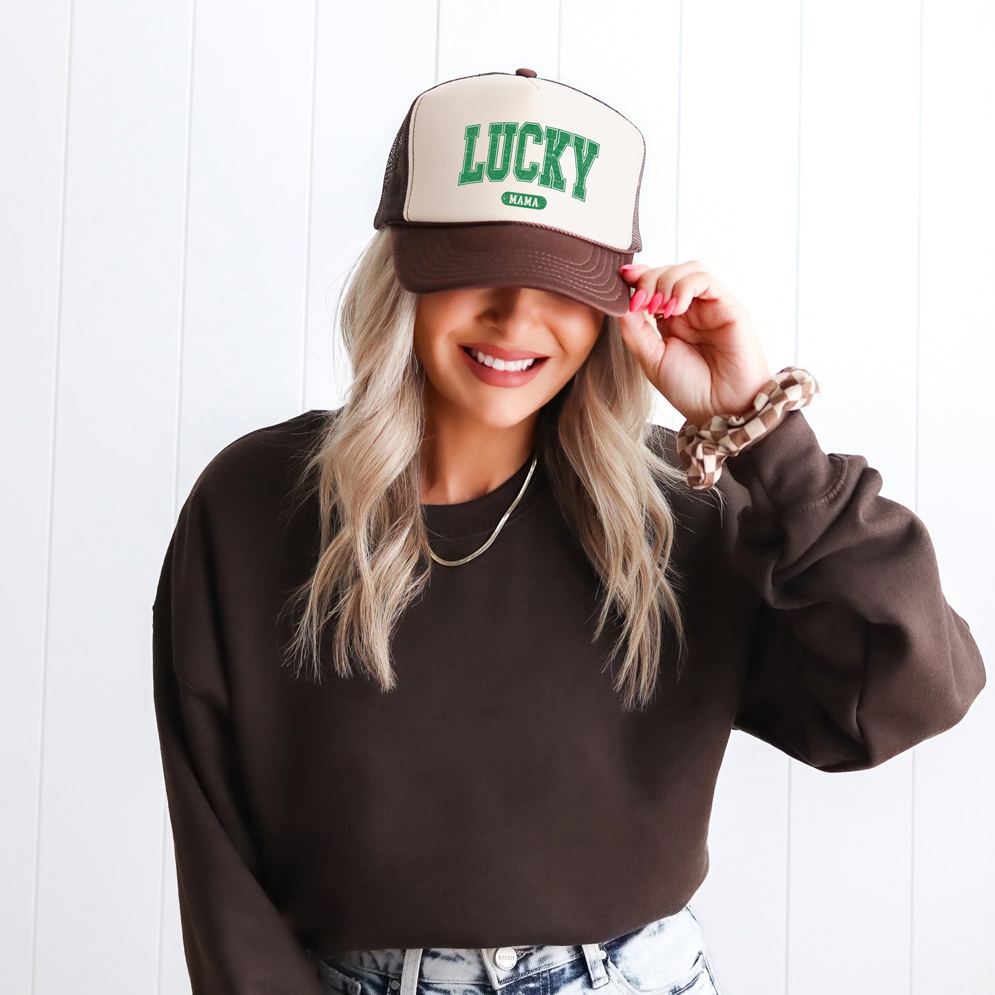 Lucky Mama Distressed | Foam Trucker Hat