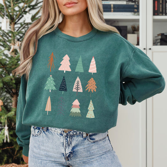 Christmas Tree Chart | Garment Dyed Sweatshirt