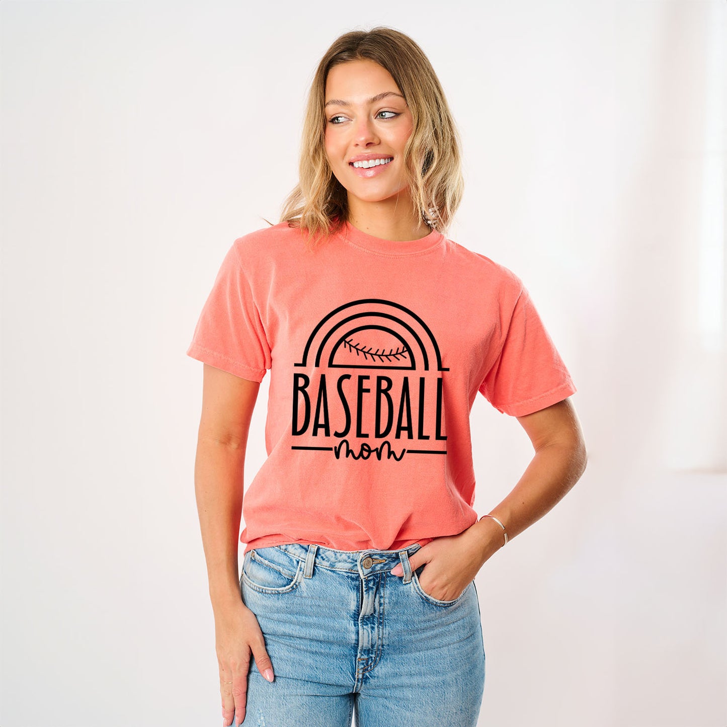 Baseball Mom Arch | Garment Dyed Tee