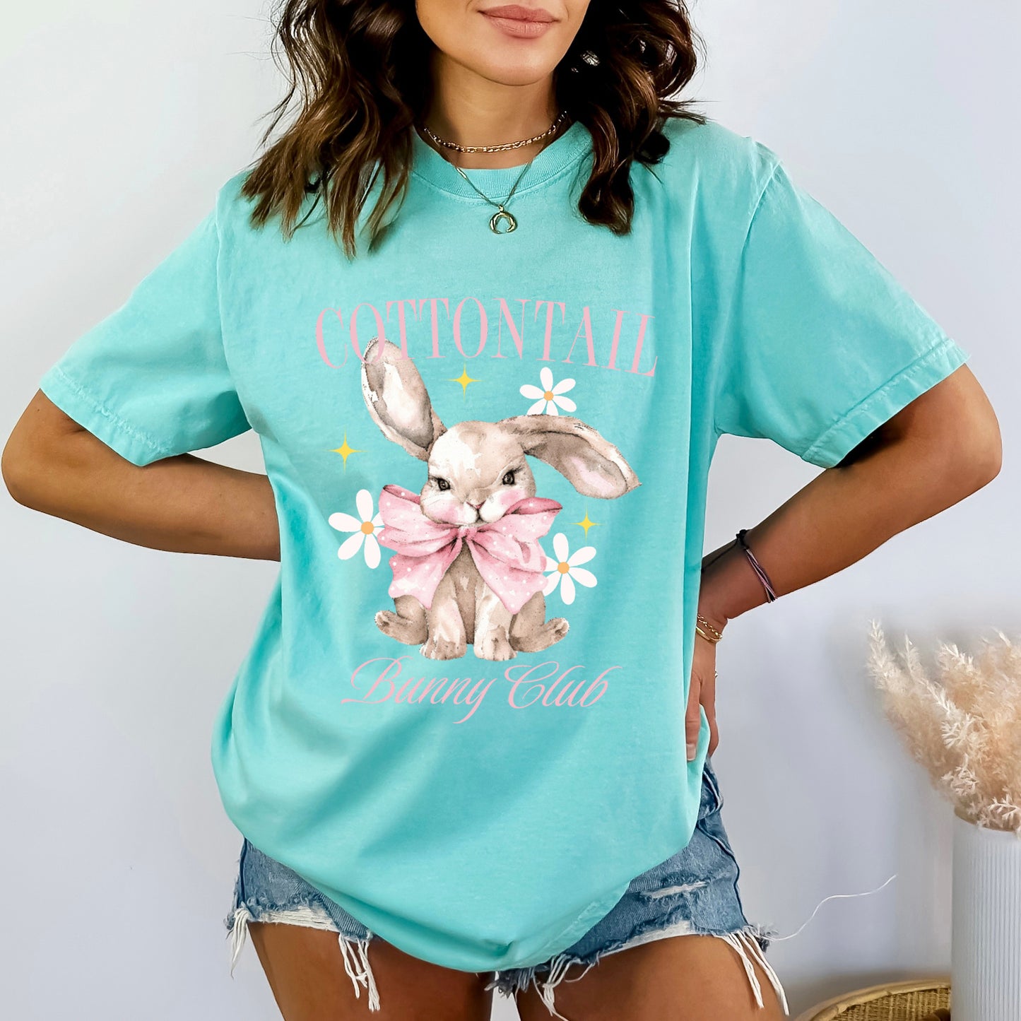 Coquette Cottontail Bunny Club | Garment Dyed Short Sleeve Tee