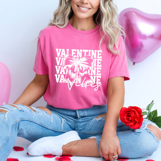 Coquette Valentine Vibes Stacked | Garment Dyed Tee