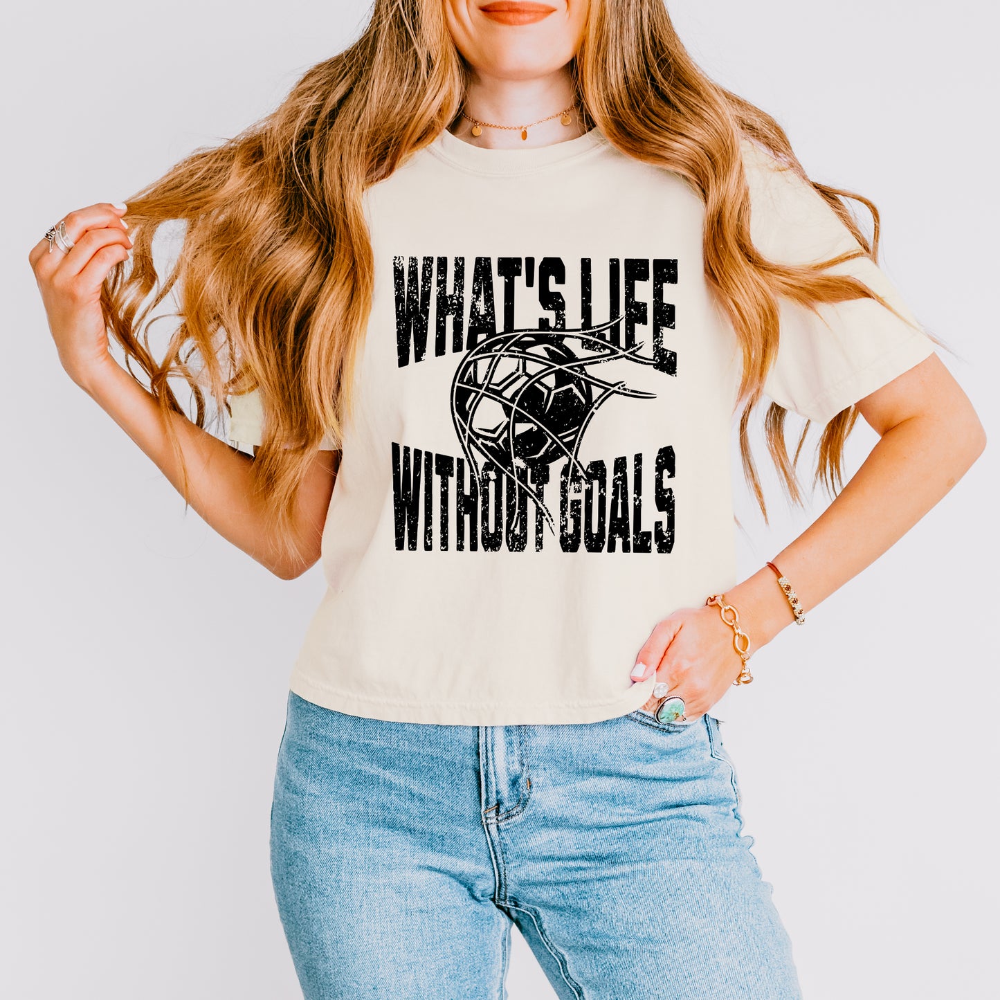 What's Life Without Goals | Relaxed Fit Cropped Tee