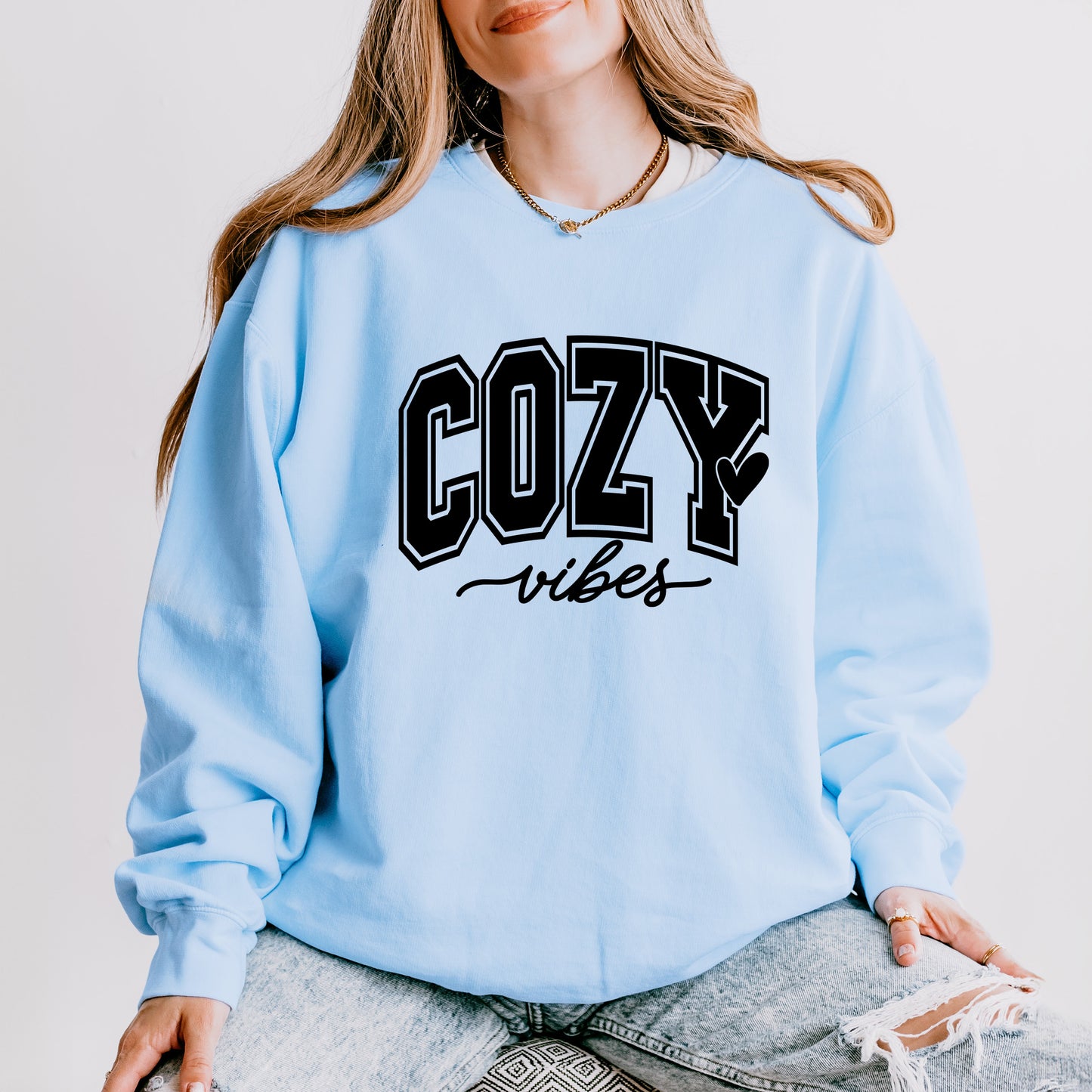 Cozy Vibes Bold | Lightweight Garment Dyed Sweatshirt