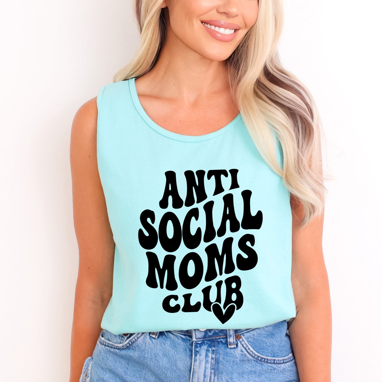 Anti Social Moms Club Heart | Garment Dyed Tank