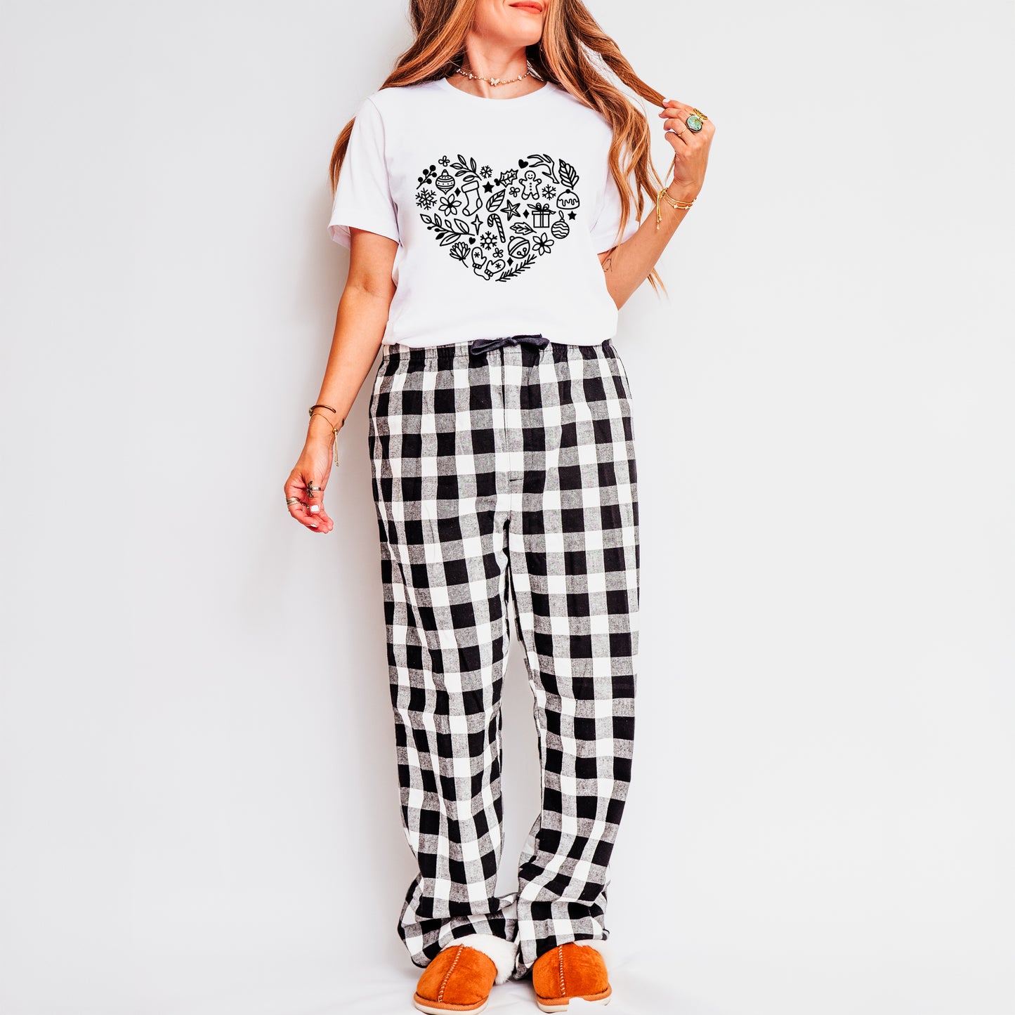 Christmas Heart | Plaid Pajama Set