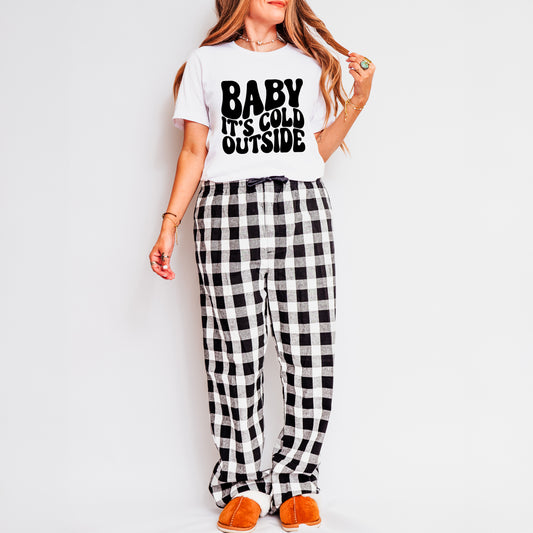 Baby It's Cold Outside Wavy | Plaid Pajama Set