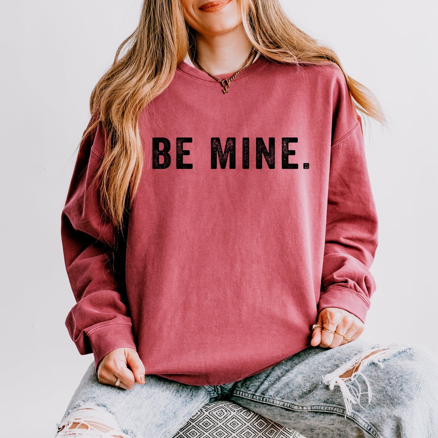 Be Mine Block | Lightweight Garment Dyed Sweatshirt