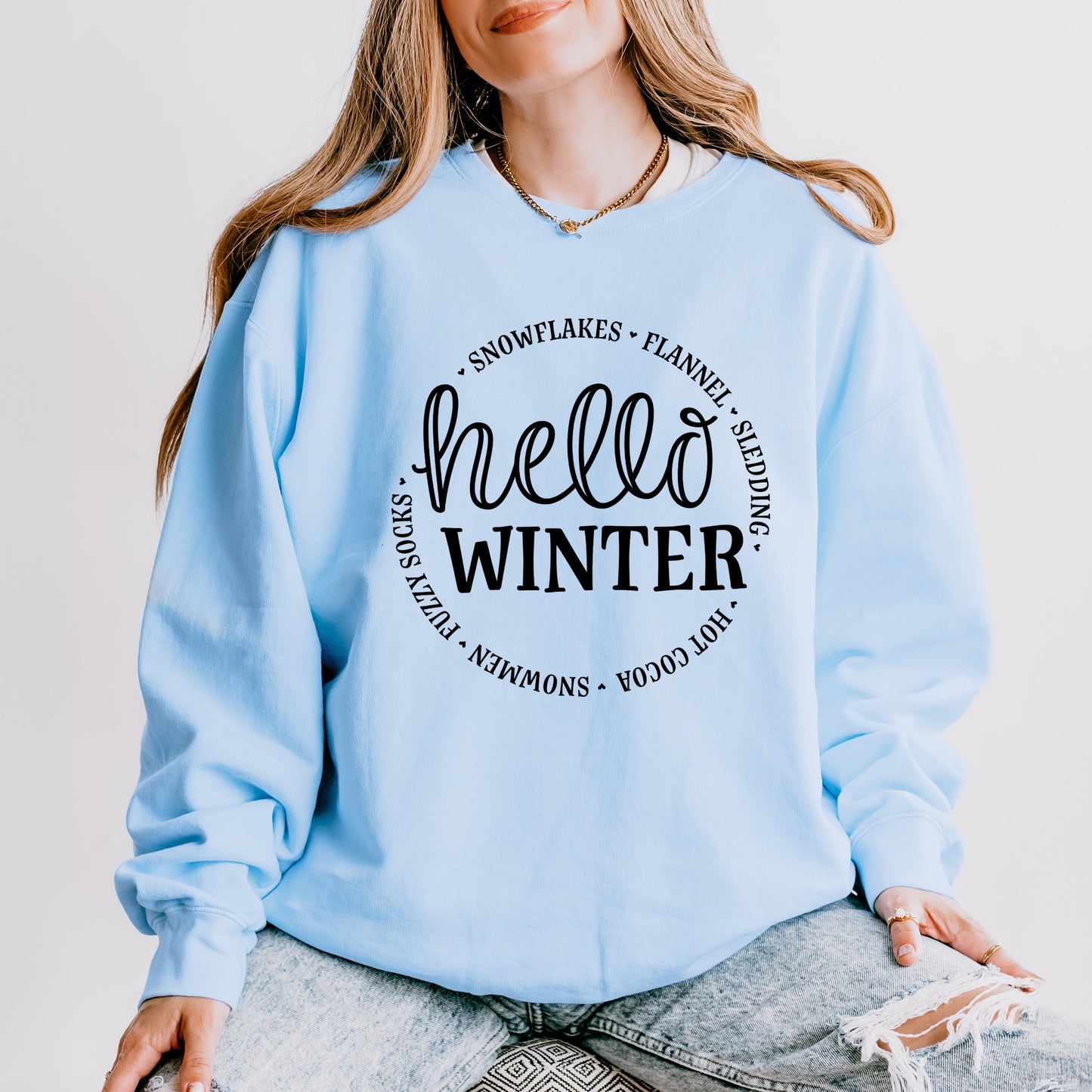 Hello Winter | Lightweight Garment Dyed Sweatshirt