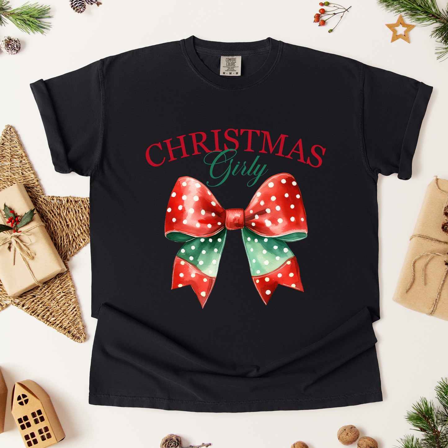 Coquette Christmas Girly | Garment Dyed Tee