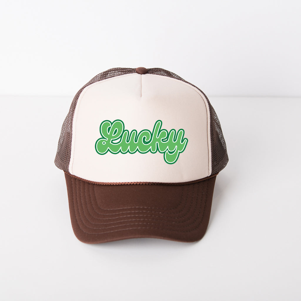 Green Lucky Cursive | Foam Trucker Hat