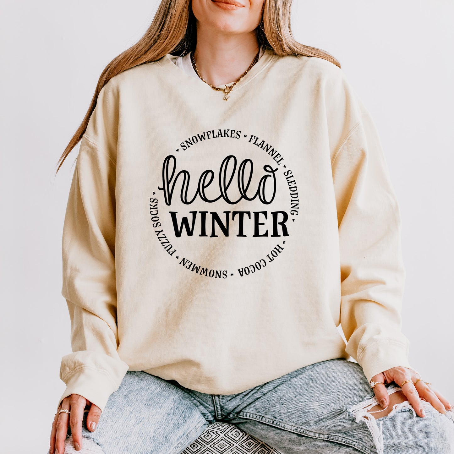 Hello Winter | Lightweight Garment Dyed Sweatshirt