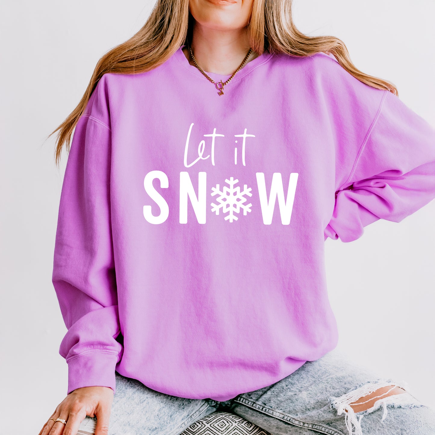 Let It Snow | Lightweight Garment Dyed Sweatshirt