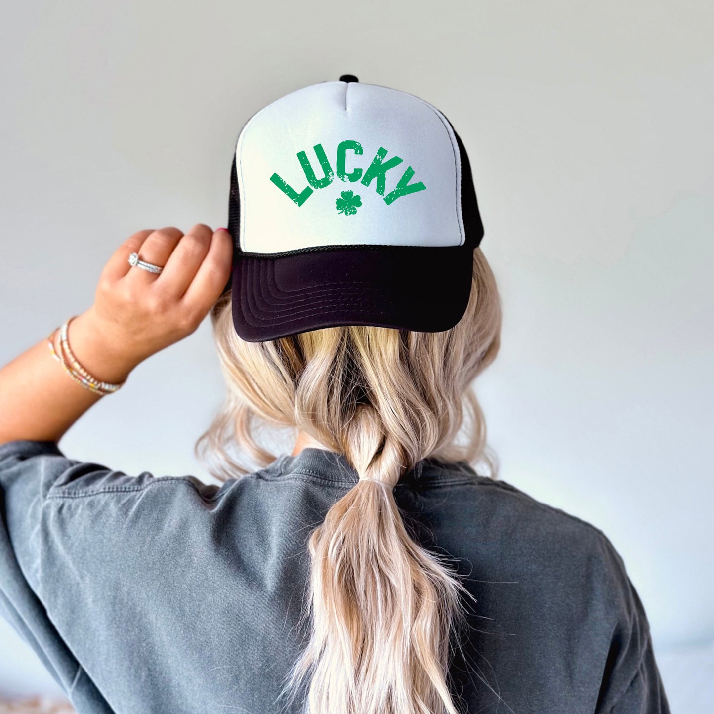 Lucky Arched Distressed | Foam Trucker Hat