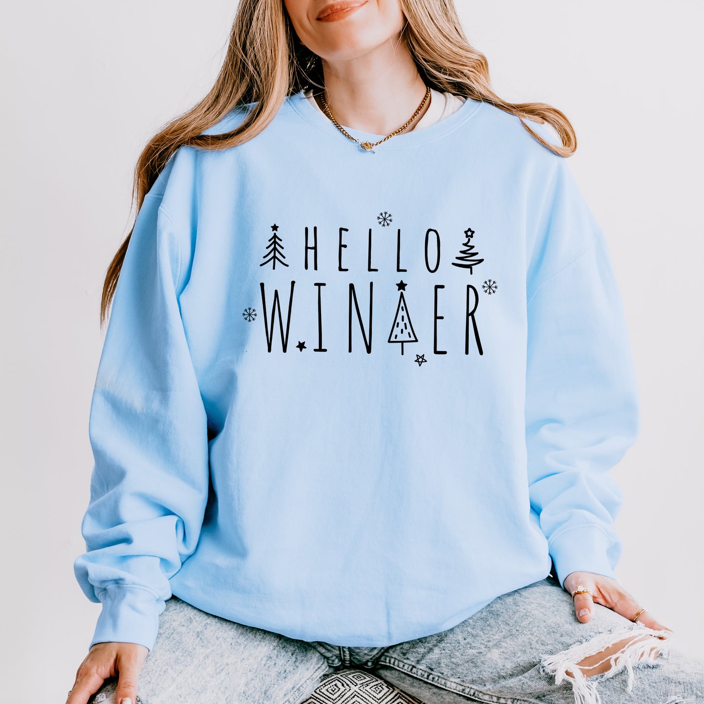 Hello Winter Trees | Lightweight Garment Dyed Sweatshirt