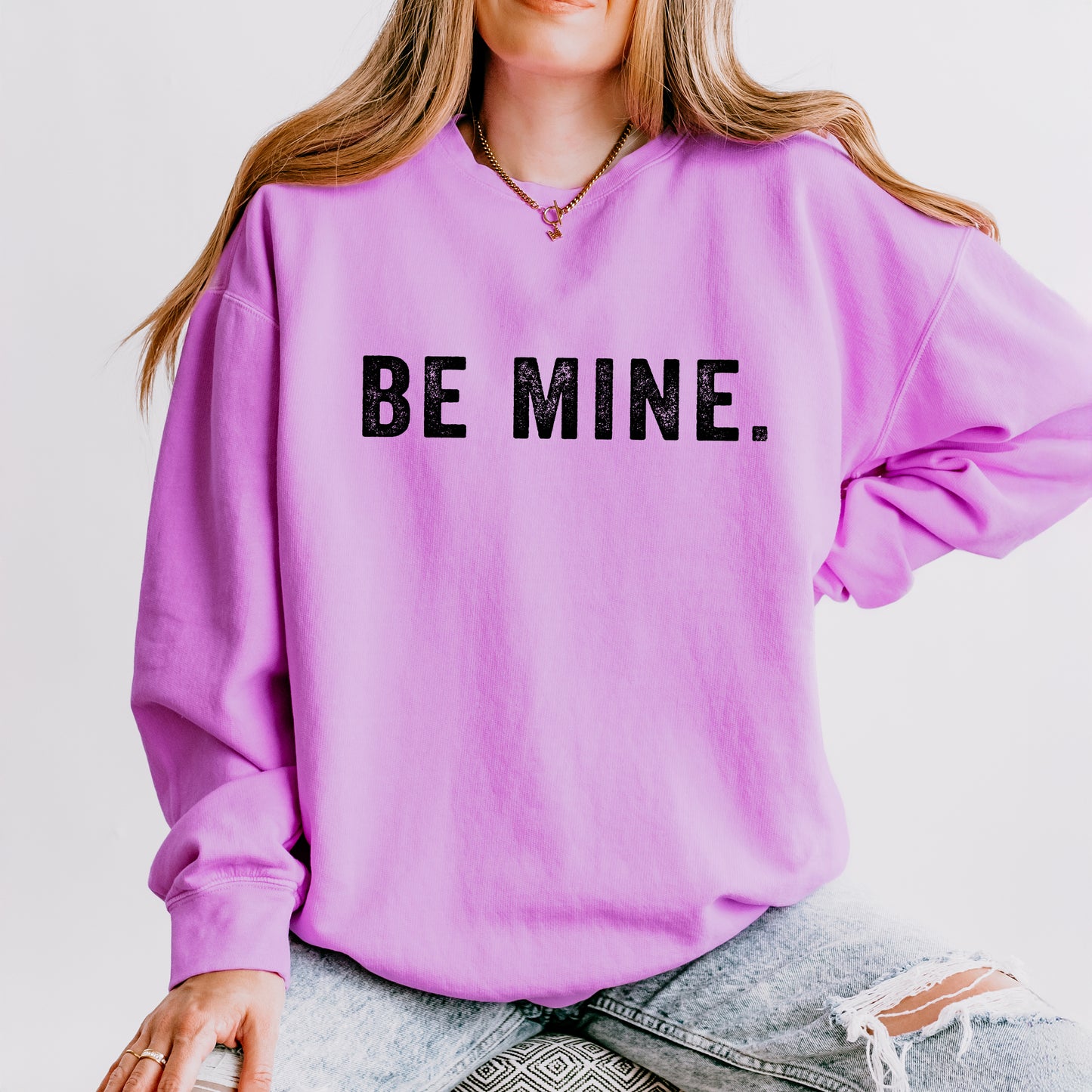 Be Mine Block | Lightweight Garment Dyed Sweatshirt