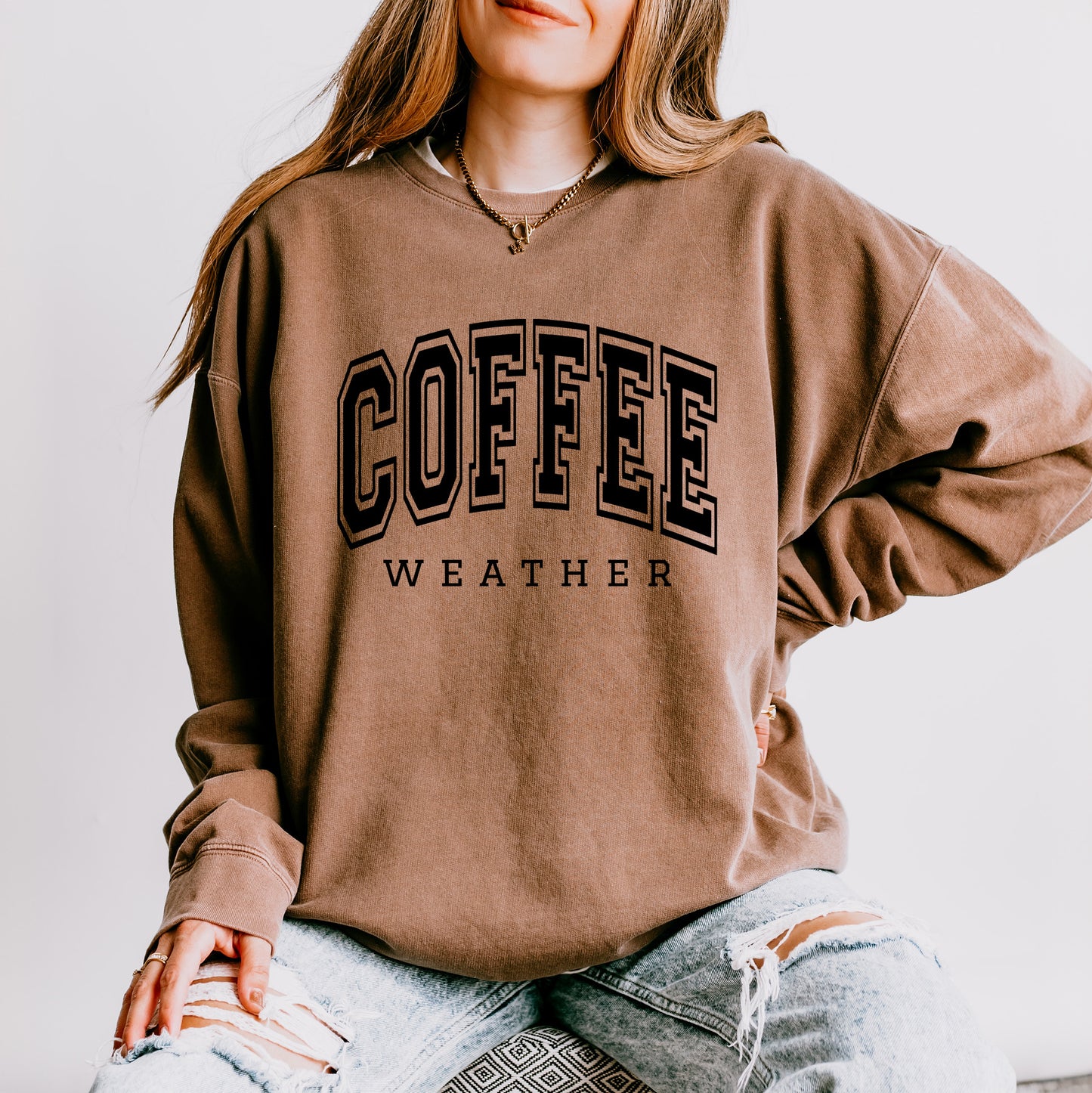 Coffee Weather | Lightweight Garment Dyed Sweatshirt