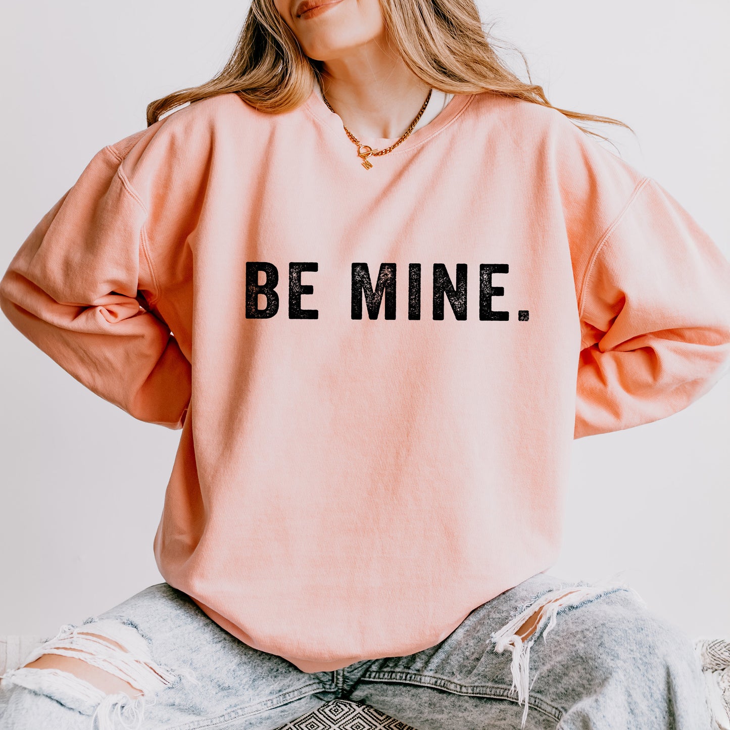 Be Mine Block | Lightweight Garment Dyed Sweatshirt