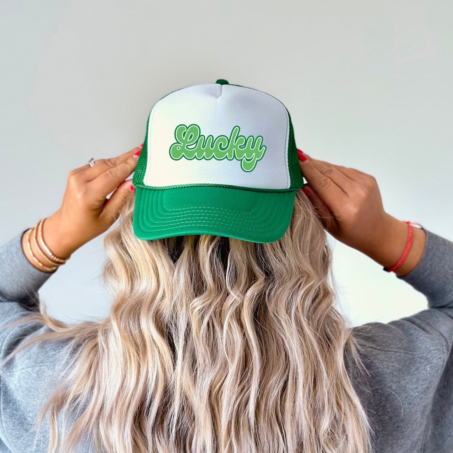 Green Lucky Cursive | Foam Trucker Hat