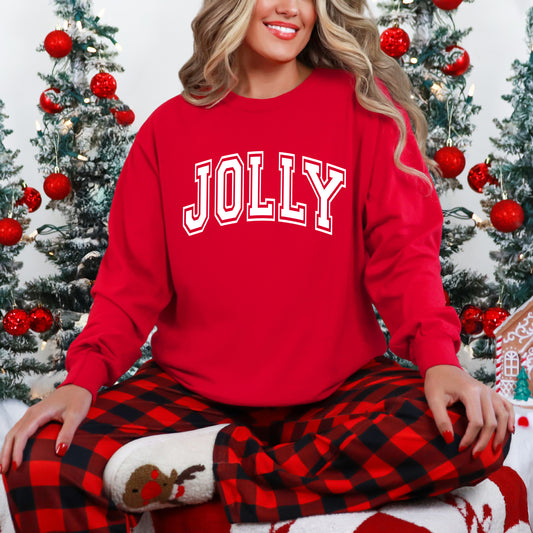 Jolly Varsity Thick Outline | Garment Dyed Long Sleeve