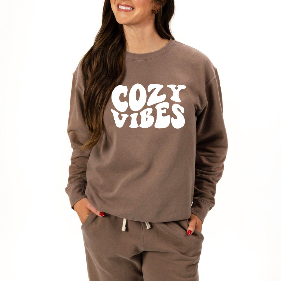 Cozy Vibes | Lightweight Garment Dyed Sweatshirt Set