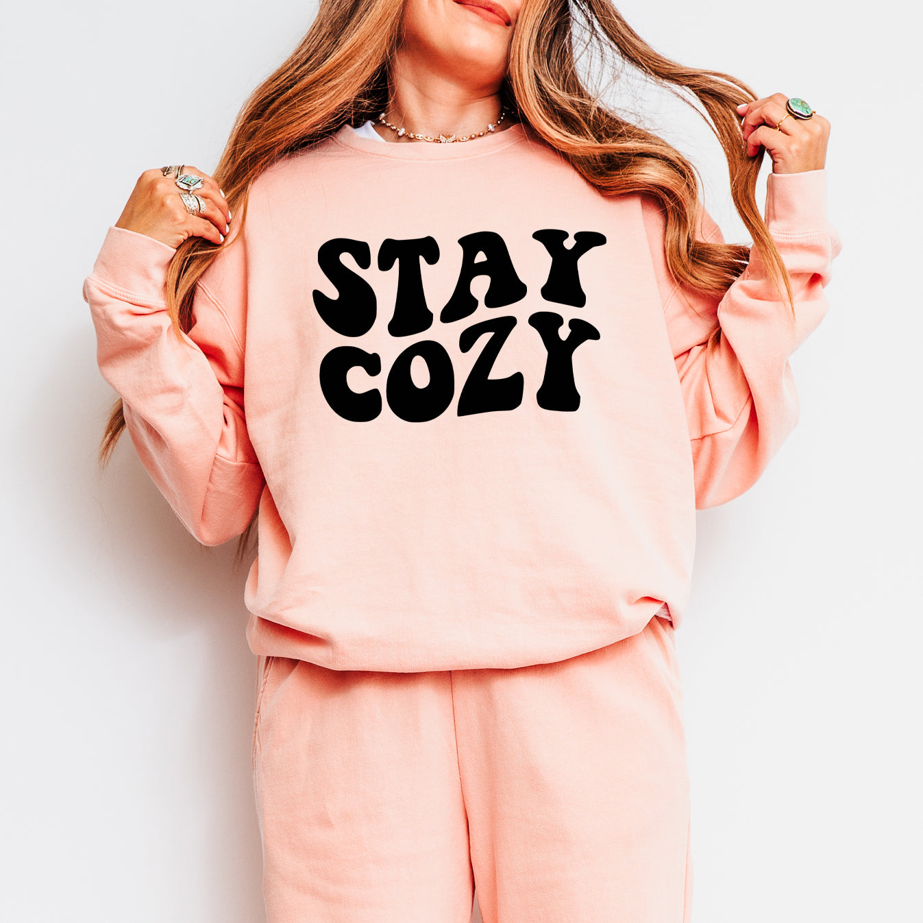 Stay Cozy | Lightweight Garment Dyed Sweatshirt Set