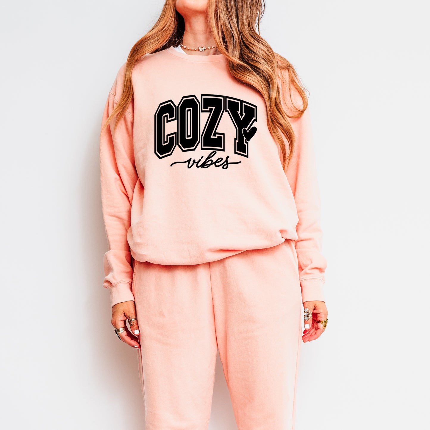 Cozy Vibes Bold | Lightweight Garment Dyed Sweatshirt Set