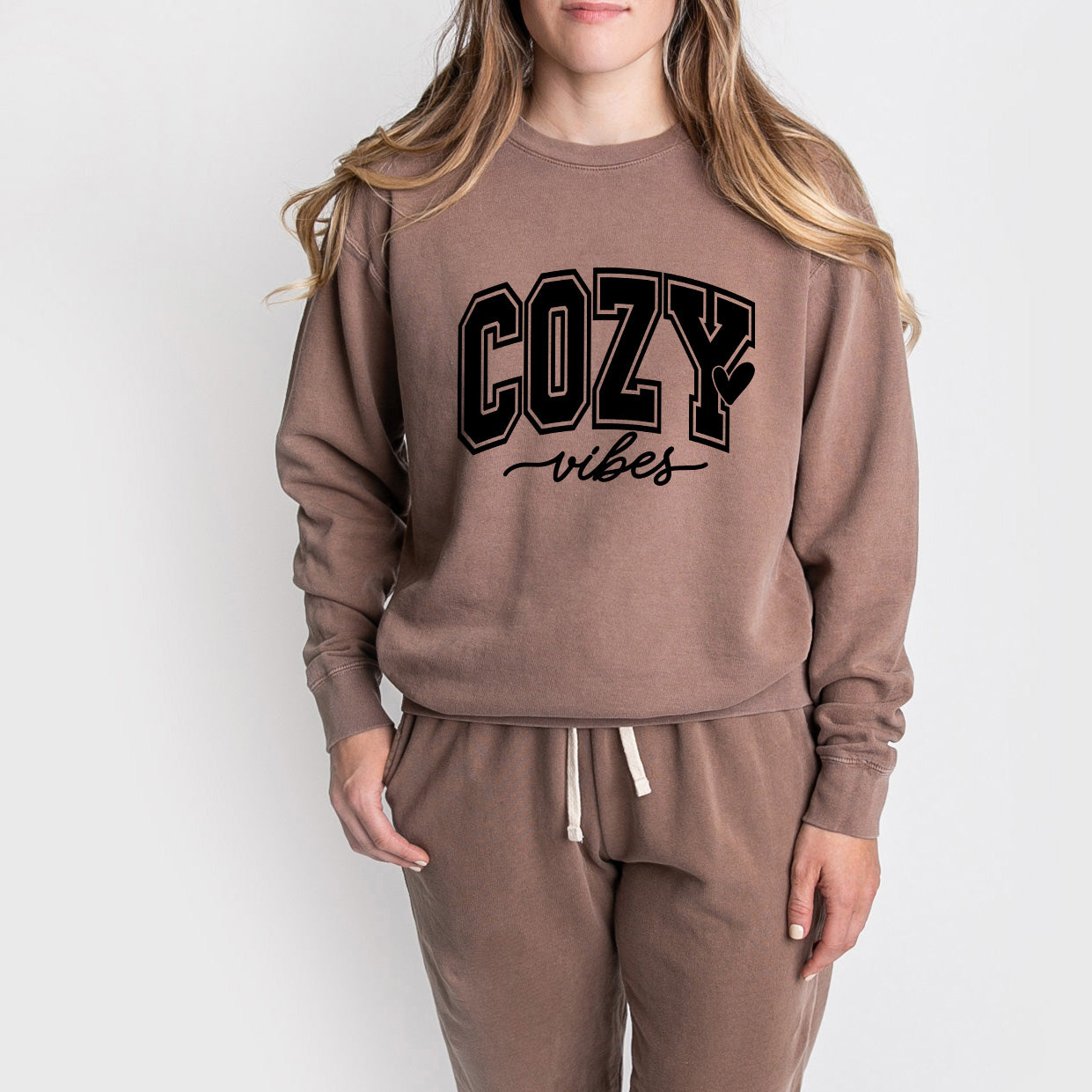 Cozy Vibes Bold | Lightweight Garment Dyed Sweatshirt Set