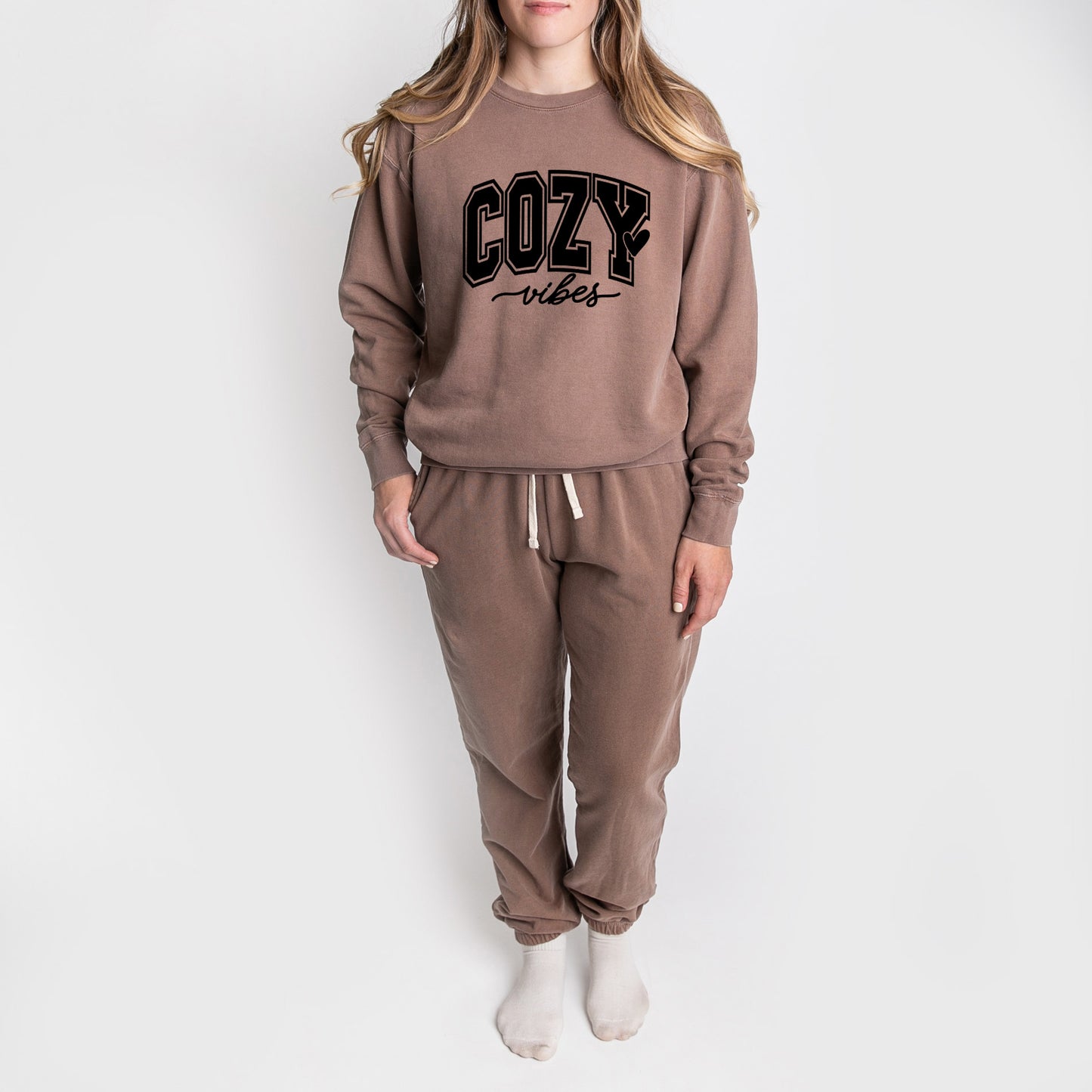 Cozy Vibes Bold | Lightweight Garment Dyed Sweatshirt Set