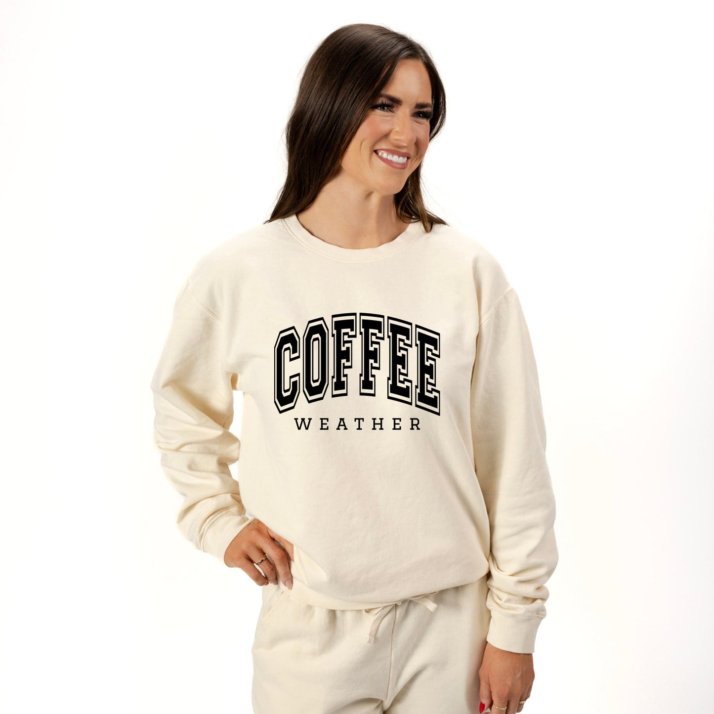 Coffee Weather | Lightweight Garment Dyed Sweatshirt Set