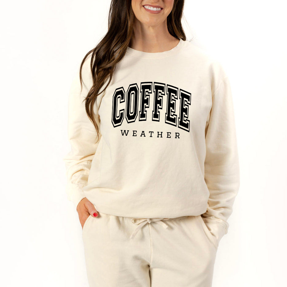 Coffee Weather | Lightweight Garment Dyed Sweatshirt Set