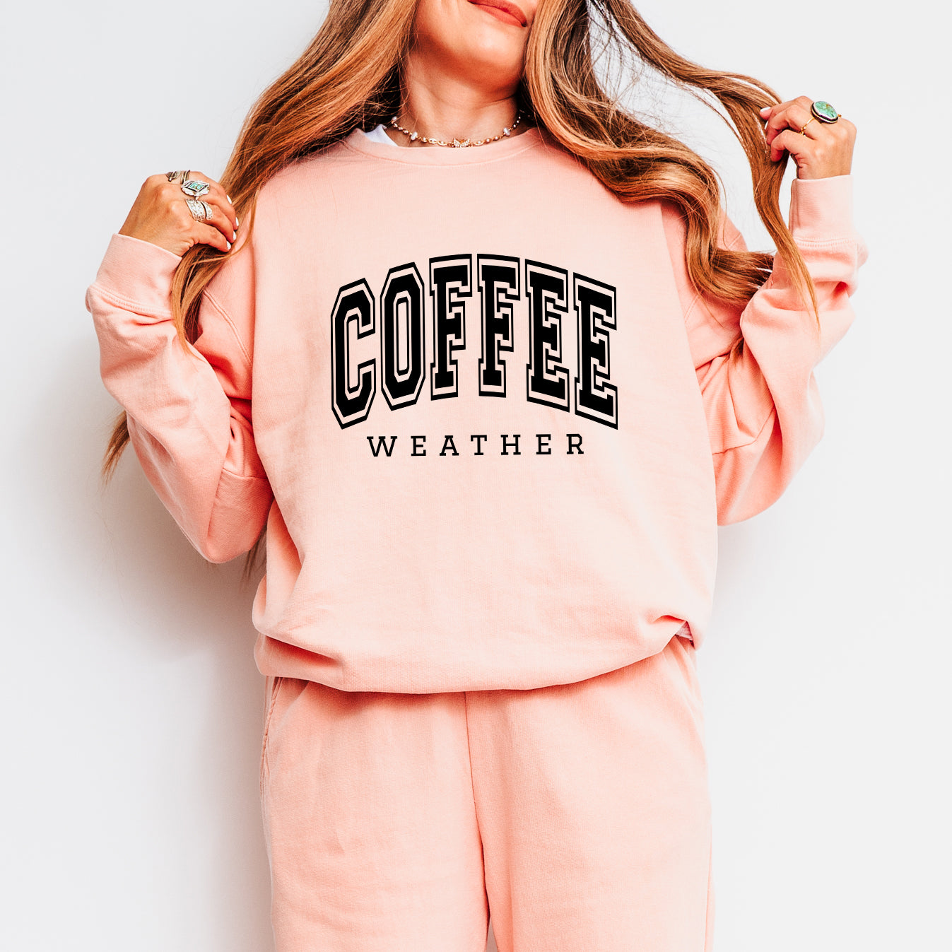 Coffee Weather | Lightweight Garment Dyed Sweatshirt Set