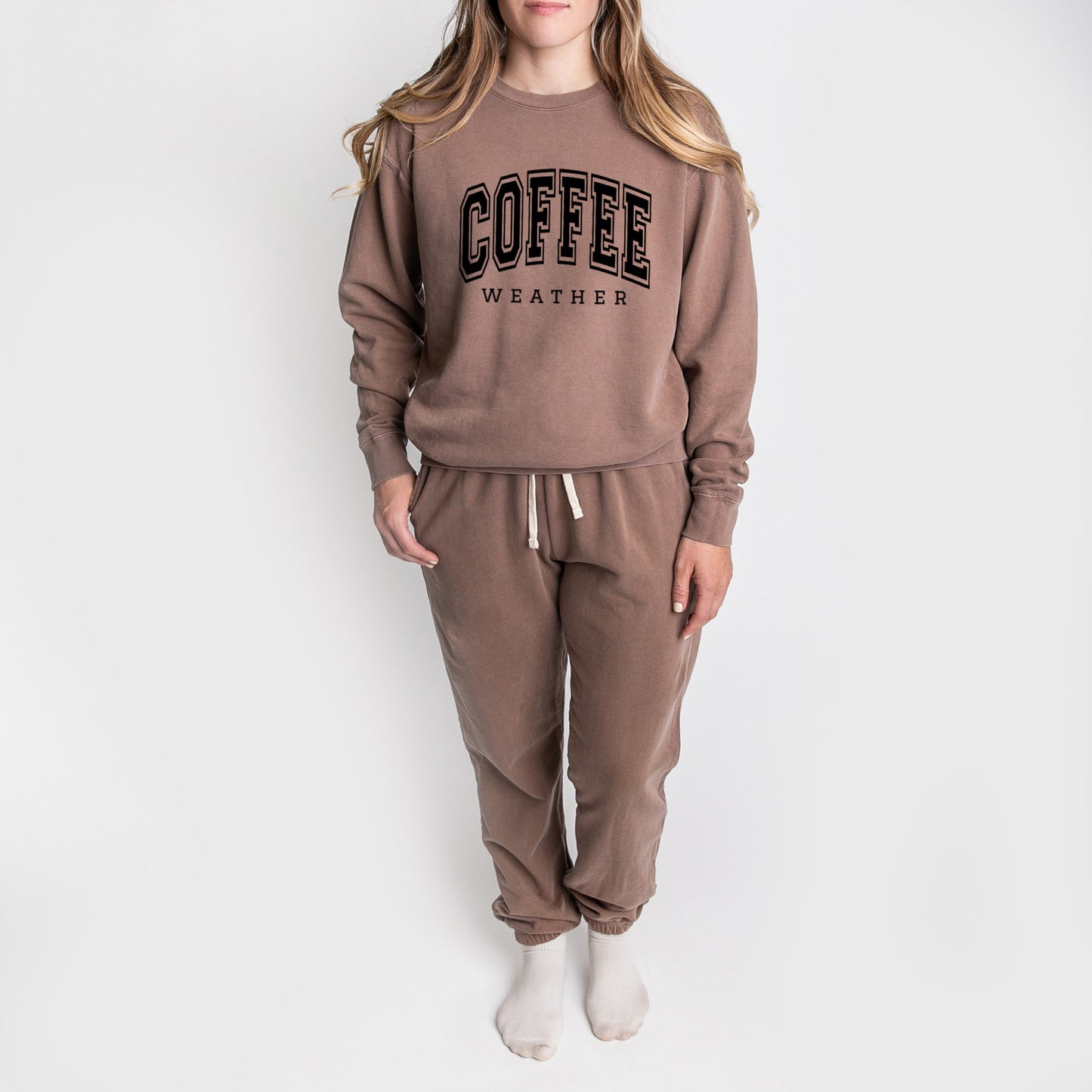 Coffee Weather | Lightweight Garment Dyed Sweatshirt Set