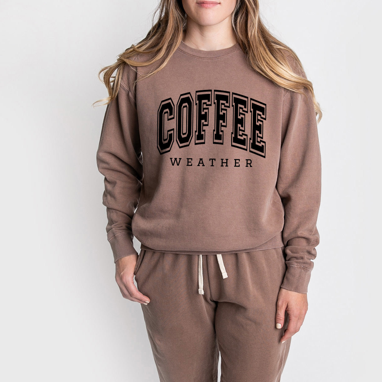 Coffee Weather | Lightweight Garment Dyed Sweatshirt Set