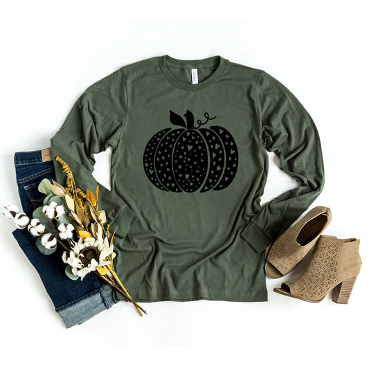 Heart Pumpkin | Long Sleeve Crew Neck