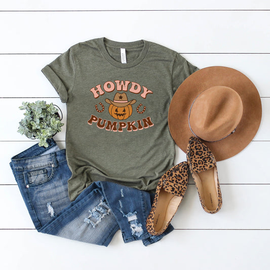 Howdy Pumpkin Cowboy | Short Sleeve Graphic Tee