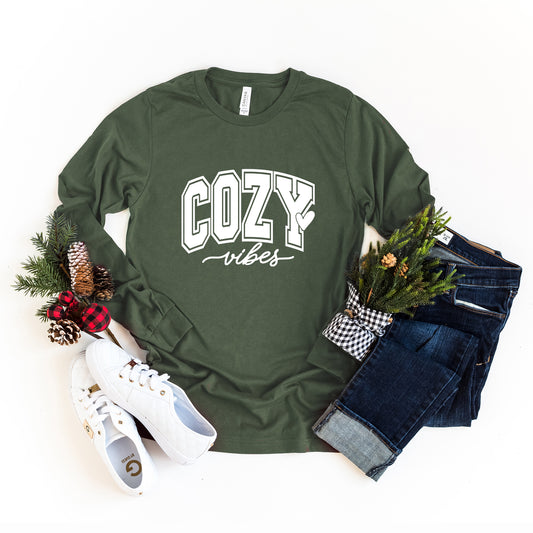 Cozy Vibes Bold | Long Sleeve Crew Neck