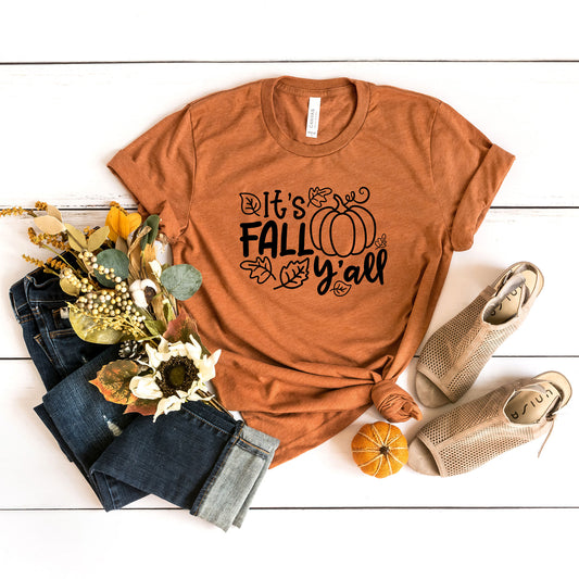 It's Fall Ya'll Leaves | Short Sleeve Graphic Tee