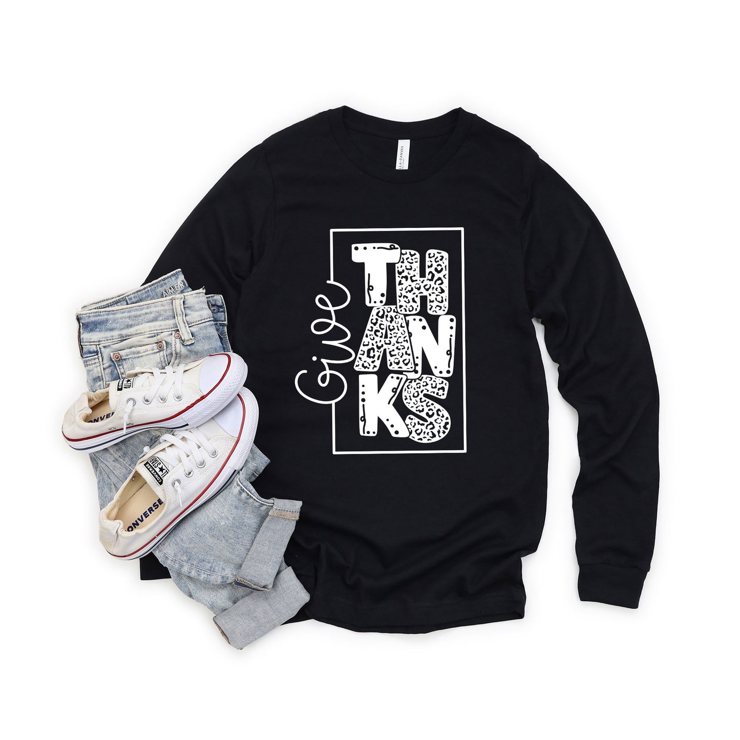 Give Thanks Square | Long Sleeve Crew Neck