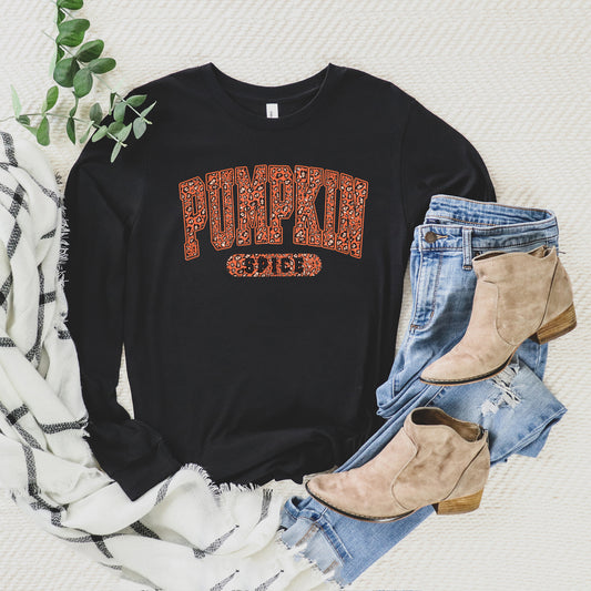 Leopard Pumpkin Spice | Long Sleeve Crew Neck