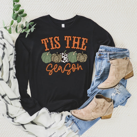 Tis The Season Leopard Pumpkins | Long Sleeve Crew Neck