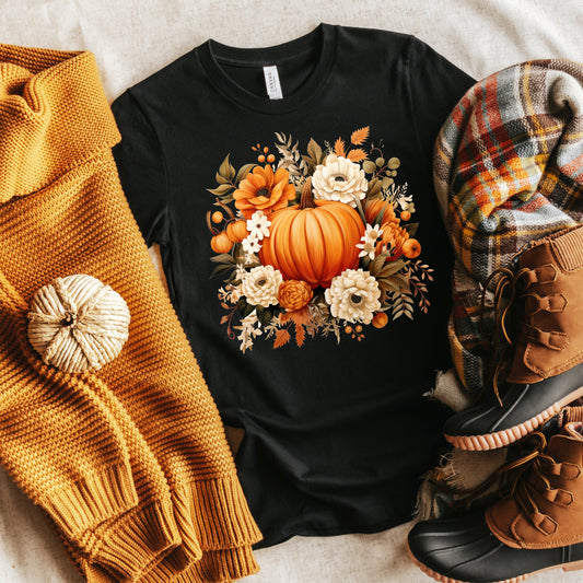 Pumpkin Floral Arrangements | Short Sleeve Crew Neck