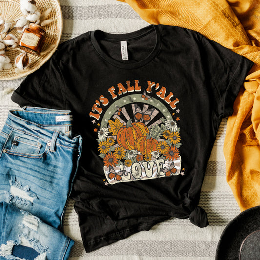 It's Fall Y'all Love | Short Sleeve Crew Neck