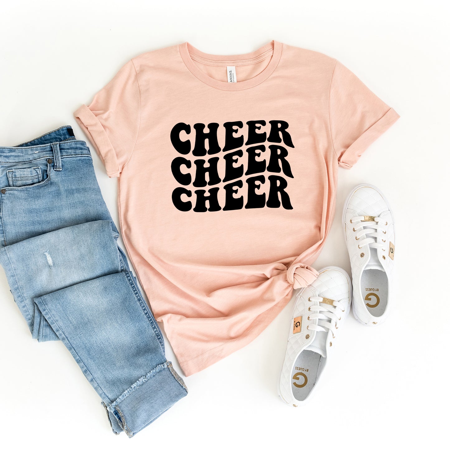 Cheer Stacked Wavy | Short Sleeve Graphic Tee