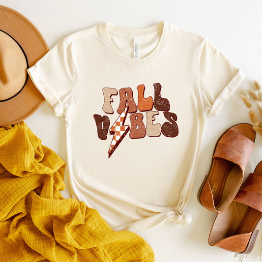 Retro Fall Vibes Wavy | Short Sleeve Crew Neck